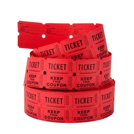 [3SITI0005] Double Admission Ticket Roll - Red