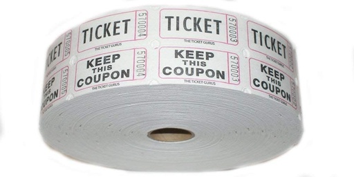 [3SITI0009] Double Admission Ticket Roll - White