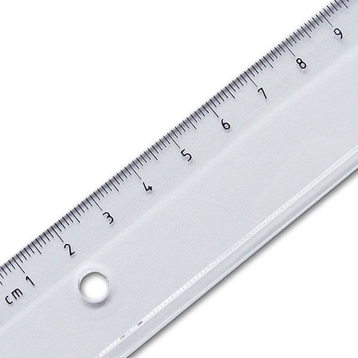 [3TELN1524] Plastic Ruler Transparent - 30cm