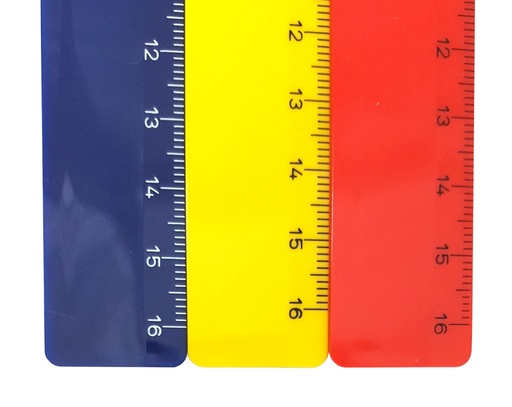 [3TELN1525] Plastic Ruler Assorted Solid Colors - 16cm