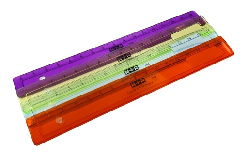 [3TELN1541] Plastic Ruler Assorted Transparent Colors - 16cm