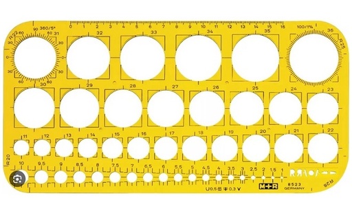 [3TELN1556] Circle Template 1-36mm